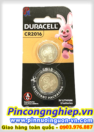 Pin Cúc Áo 3V Duracel CR2016 (Vỉ 2 viên)