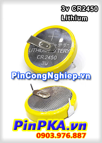 Pin Lithium Đồng Tiền CR2450 3V Có chân