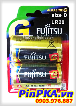 Pin Alkaline D 1,5V Fujitsu GPlus LR20 made in Japan vỉ 2 viên