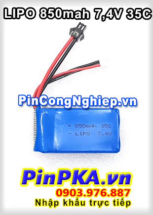 Pin Lithium Polymer LIPO 850mah 7,4V 35C