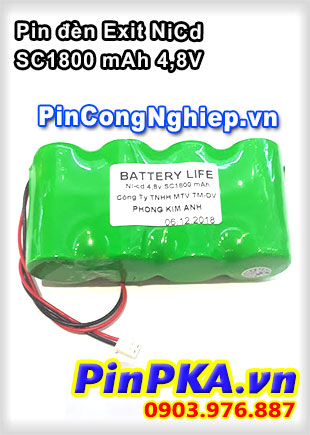 Pin đèn Exit NiCd 4,8V SC1800mah