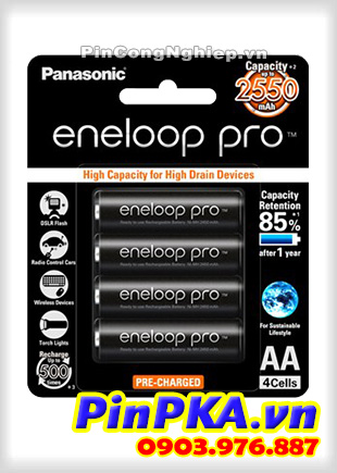 Pin sạc tiểu AA 1,2v Panasonic Eneloop Pro BK-3HCCE/4BT, HR6 2550mAh