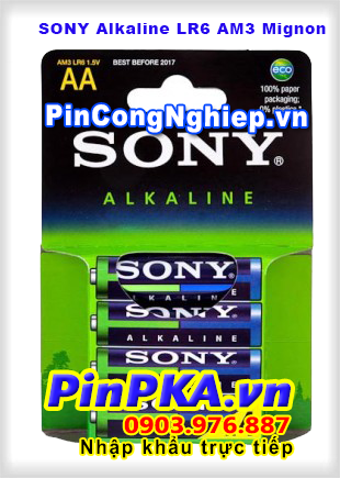 SONY Alkaline LR6 AM3 Mignon / Pin tiểu AA vỉ 4 viên