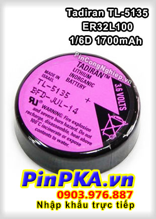 Pin Nuôi Nguồn PLC-CNC Lithium 3,6V Tadiran TL-5135 ER32L100 1/6D 1700mAh