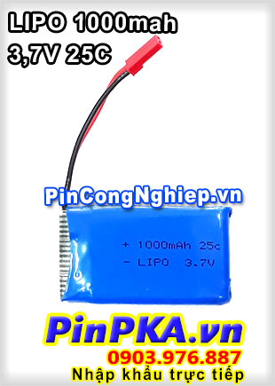 Pin Lithium Polymer LIPO 1000mah 3,7V 25C