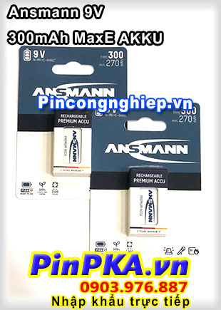 Pin sạc 9v Ansmann 300mAh MaxE AKKU (Đen)